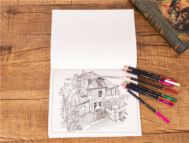 City Colouring Books for Adults Landscape Sketching Coloring Relieve Stress Graffiti  Drawing Book