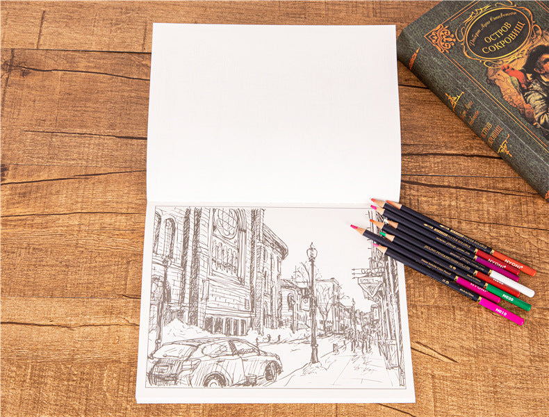 City Colouring Books for Adults Landscape Sketching Coloring Relieve Stress Graffiti  Drawing Book