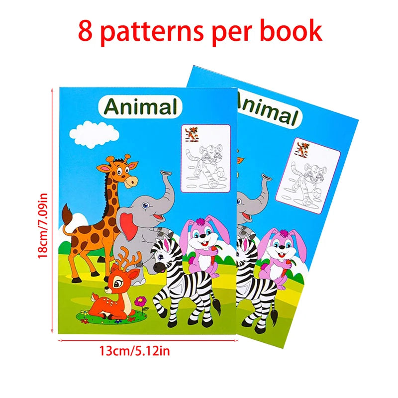 6 themed coloring books suitable for children or teenagers, used for training, art enlightenment, and stress relief for teenager