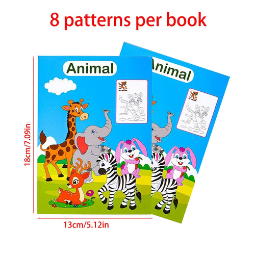 6 themed coloring books suitable for children or teenagers, used for training, art enlightenment, and stress relief for teenager