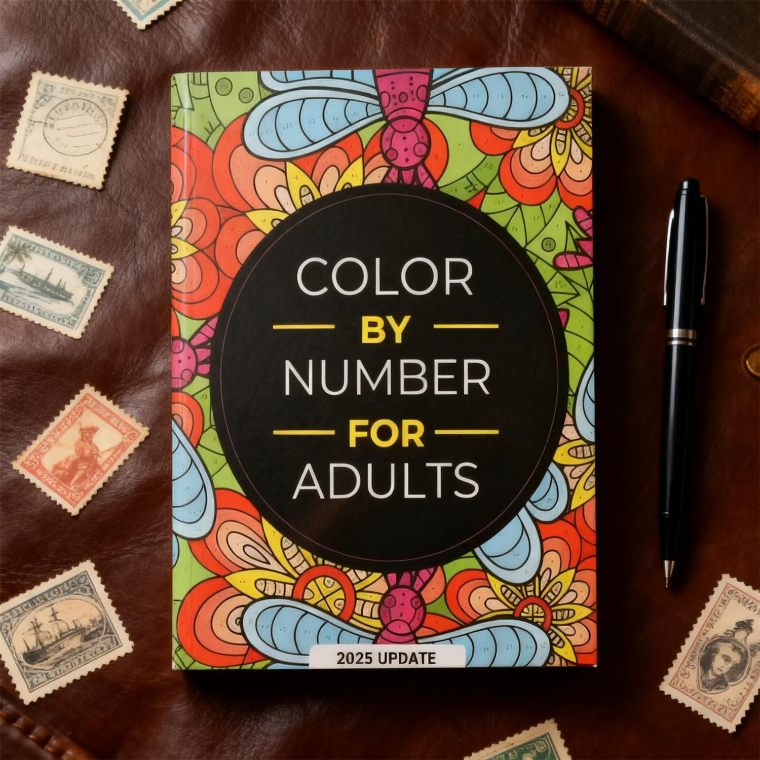  Color By Number For Adult Colouring Book: A Unique Background Paper Adult Colouring Book For Men Women & Teens Stress Relief