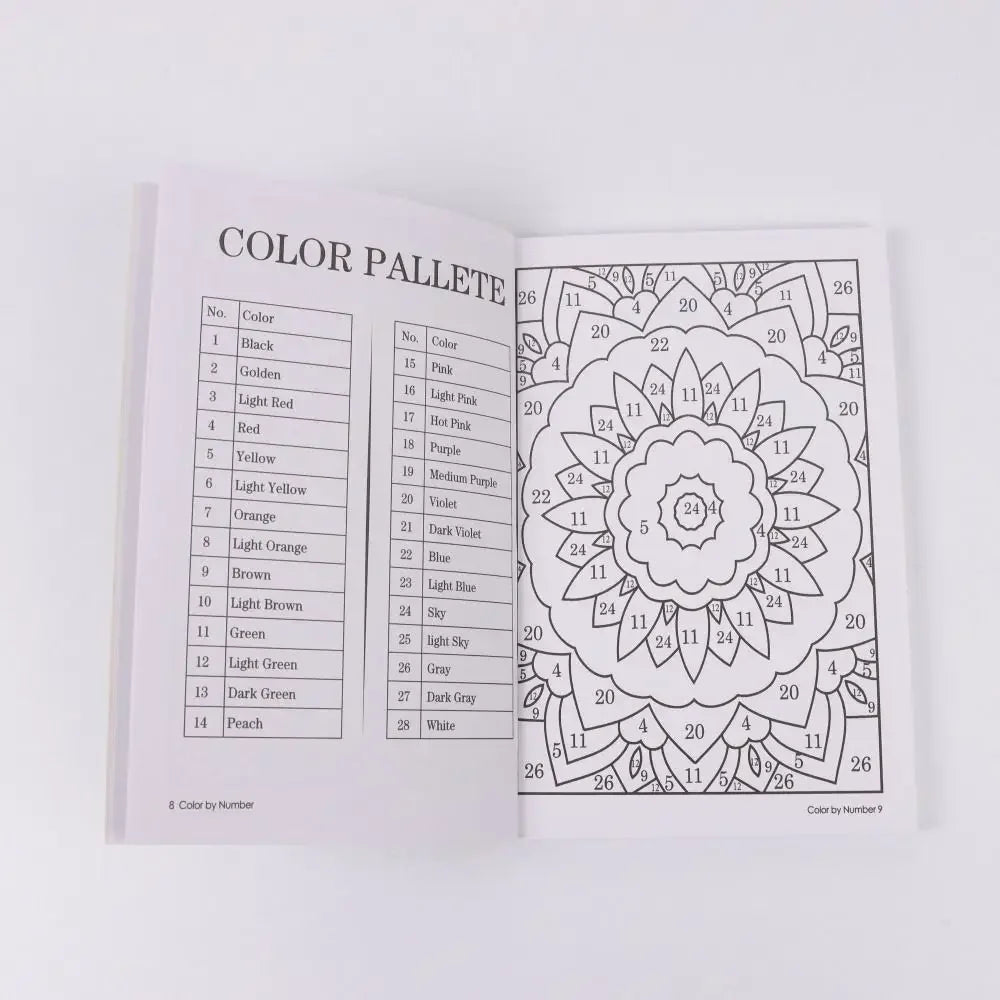  Color By Number For Adult Colouring Book: A Unique Background Paper Adult Colouring Book For Men Women & Teens Stress Relief