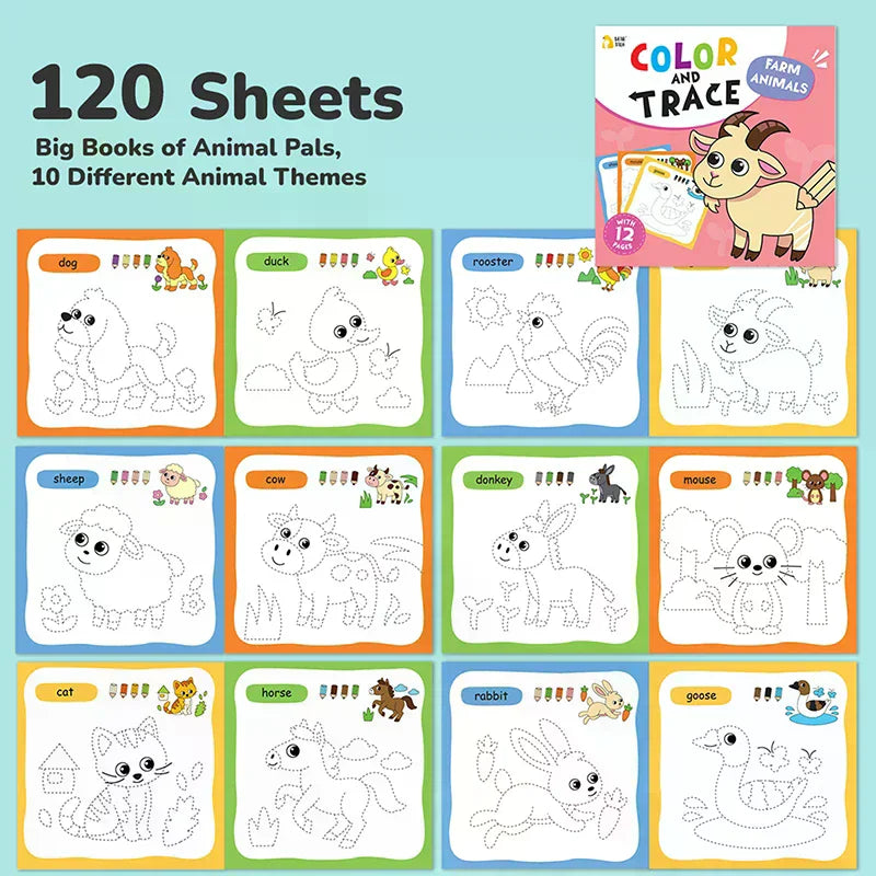 Children's Coloring Book For 3-6 Years Old, Suitable For Boys/girls In Early Childhood Education Coloring Book (Set Of 10 Books)