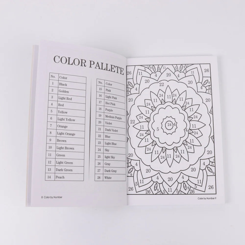 Color By Number For Adult Colouring Book: A UniqueBackground Paper Adult Colouring Book For Men Women & Teens With Stress Relief