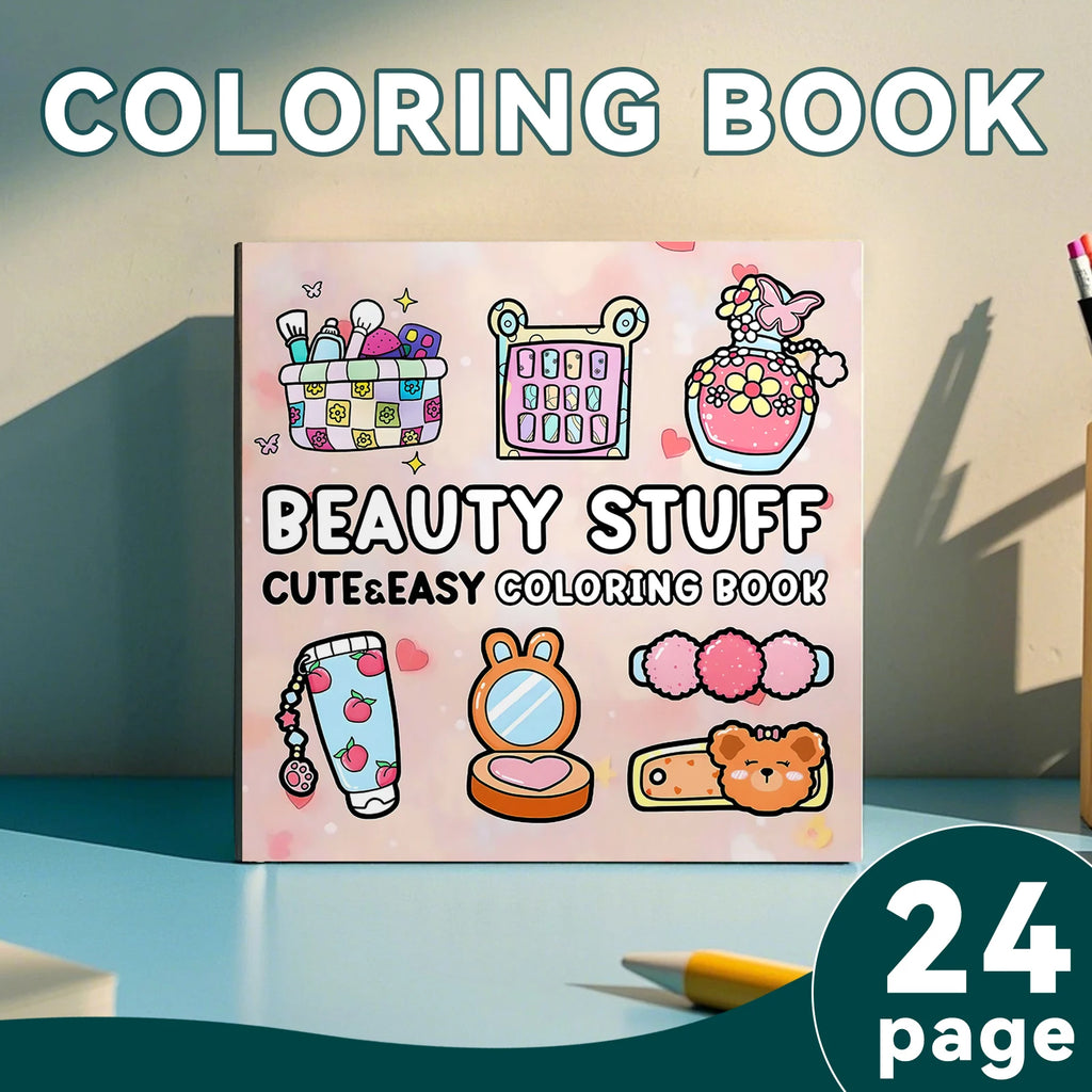Beauty Stuff Coloring Book 24 Page Adult Picture Books Gift Birthday Party Relieve Stress Kill Time Graffiti Painting Drawing ﻿